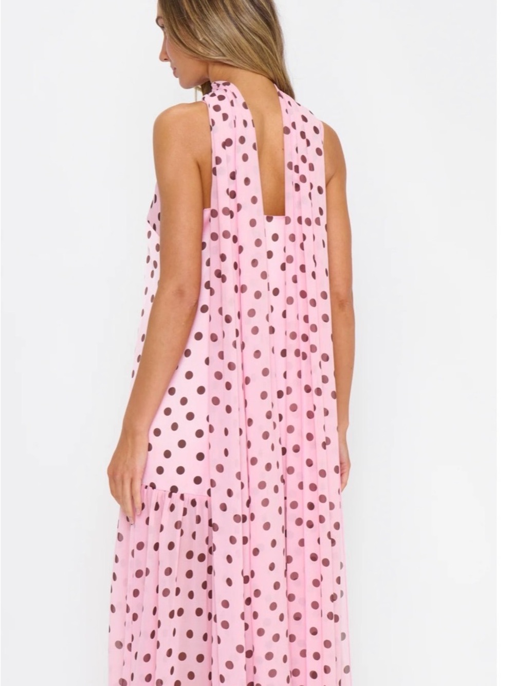 Show Me Your Mumu Dalia Pink Polka Dot Maxi Dress - Picture 4 of 9